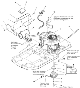 Engine Group - 22hp Briggs And Stratton Diagram and Parts List for 2690429-107277740-ZT7000 2005 Briggs and Stratton Lawn Tractor Accessories